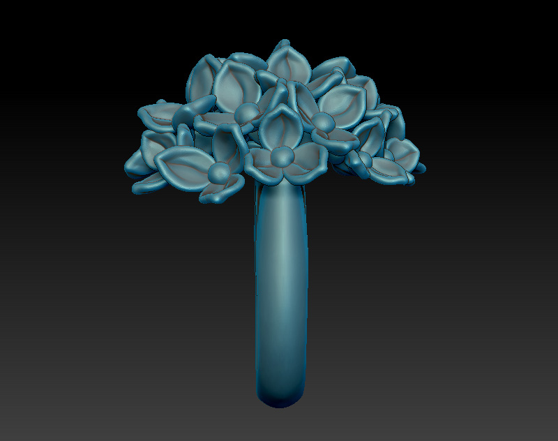 Flower ring. Stl and obj files ready to print