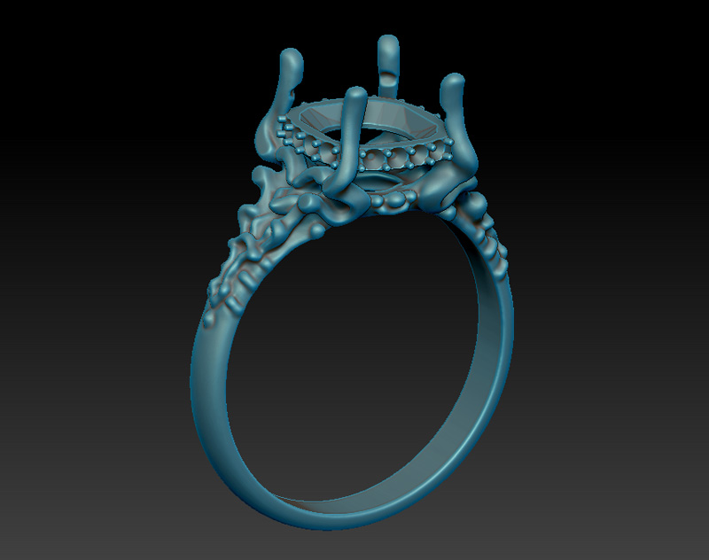 Sculpted ring. 3D jewelry model to buy and download